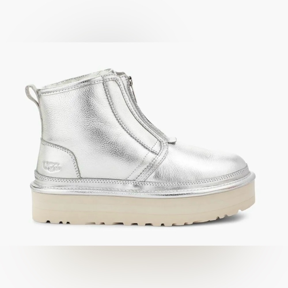 Ugg Neumel Platform Zip Silver Boots. New Condition - Size 6